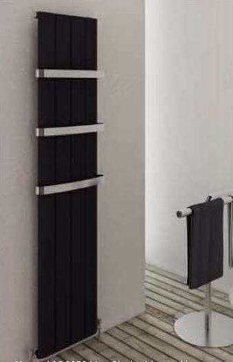 Eastbrook Rosano verticale aluminium radiator 37,5x180cm mat zwart 1264Watt